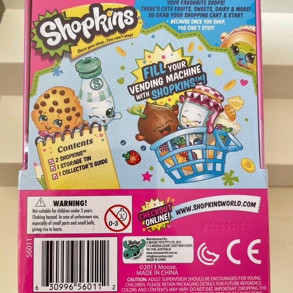 2013 Shopkins VENDING MACHINE STORAGE TIN With 2 Exclusive Shopkins NIB (0115) - Picture 2 of 2